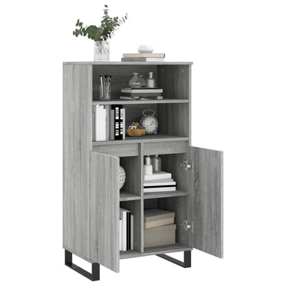 Aparador Alto De Madera Contrachapada Gris Sonoma 60x36x110 Cm / Vetonek_5