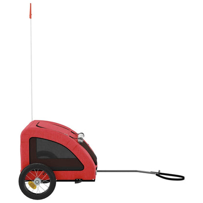 Remolque De Bicicleta Mascotas Hierro Tela Oxford Rojo_5