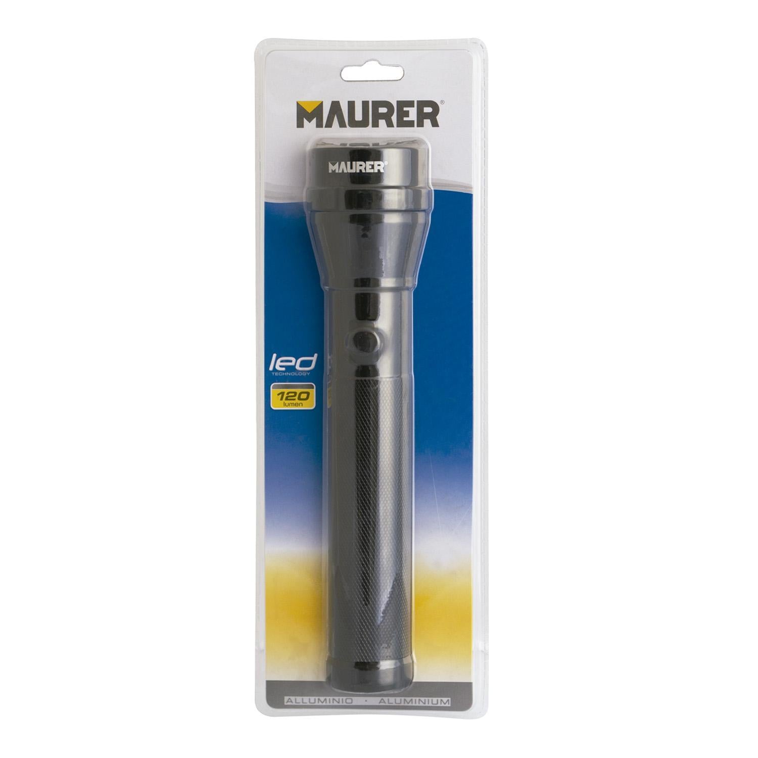Linterna Led De Mano De Aluminio A Pilas	(2 D) Alta Luminosidad 120 Lumenes (3 Funciones) Mango Estriado_2