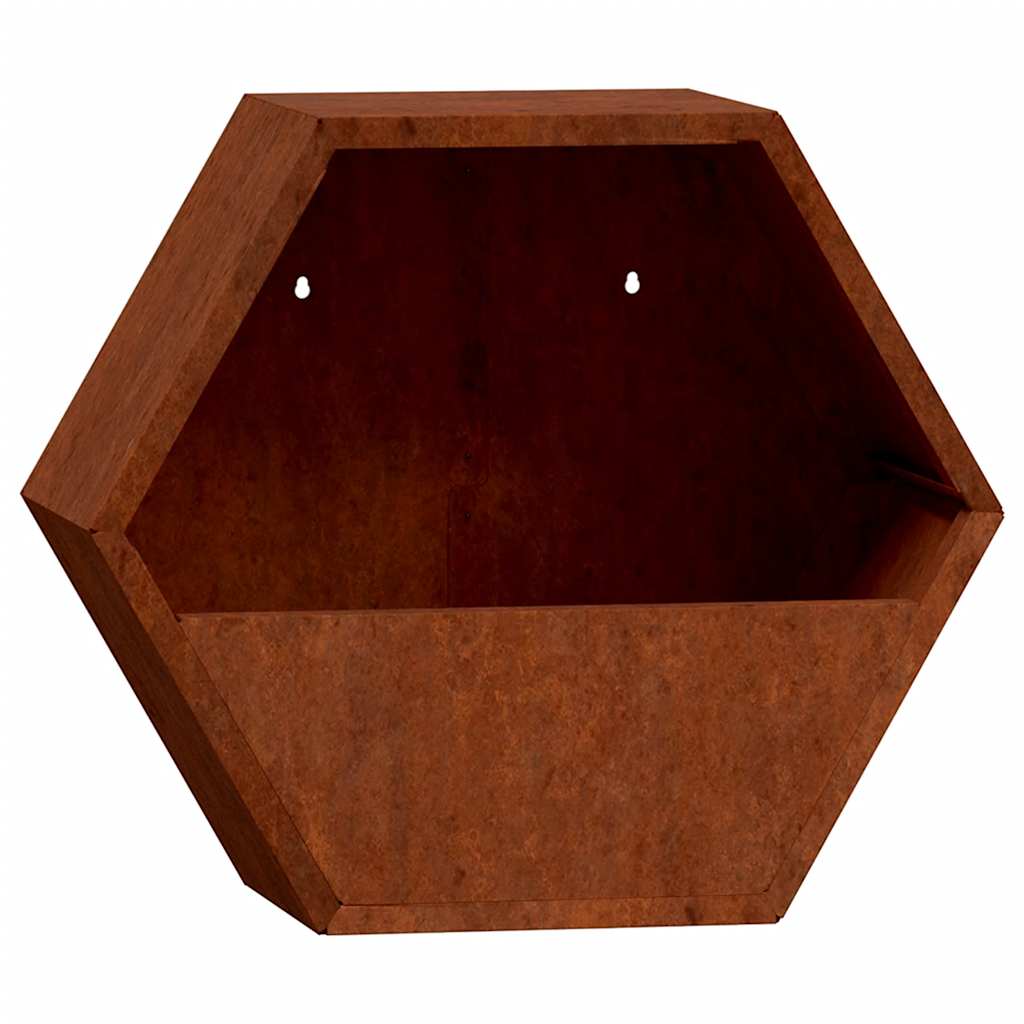 Jardineras De Pared 2 Uds Acero Corten Oxidado 30x10x25 Cm_4