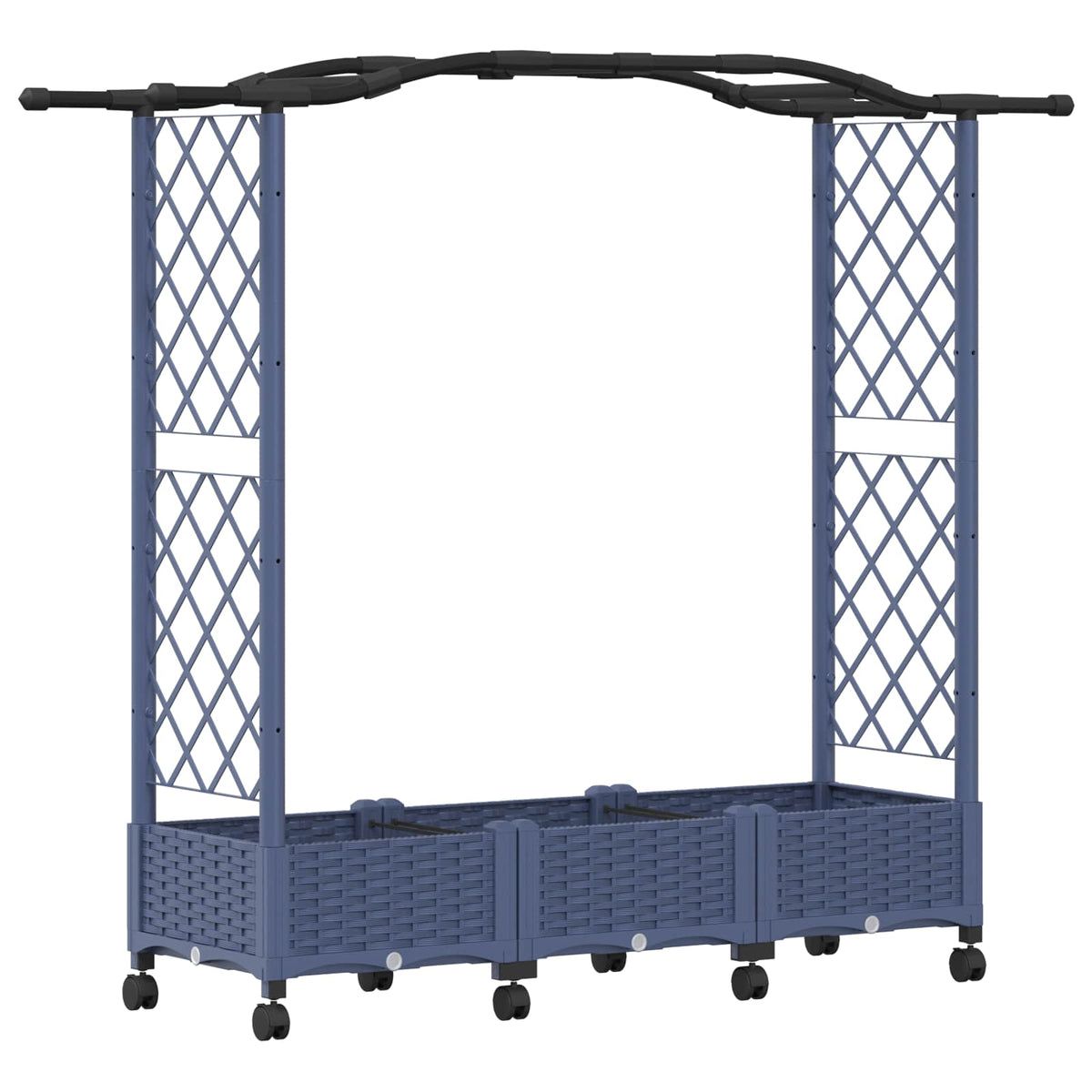 Cama Elevada Con Trellis Y Techo Gris 169 X 40 X 129 Cm Pp_0