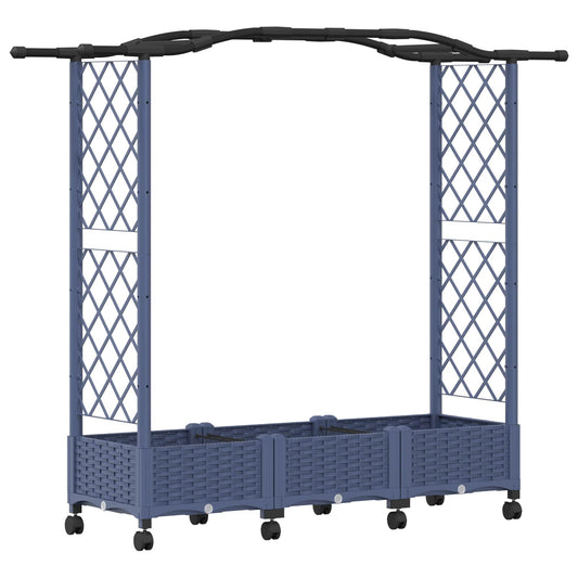 Cama Elevada Con Trellis Y Techo Gris 169 X 40 X 129 Cm Pp_0