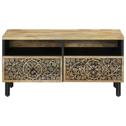 Mesa De Centro De Madera Maciza Mango 80x54x40 Cm_3
