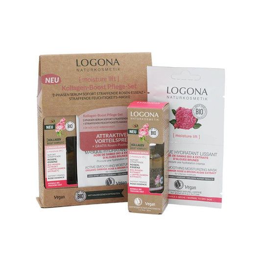 Seleção de caixa de oferta de cuidados faciais hidratantes e refirmantes da Logona