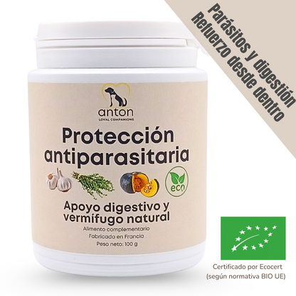 Suplemento natural para perros y gatos – Fórmula Protección Antiparasitaria ECO 100 g