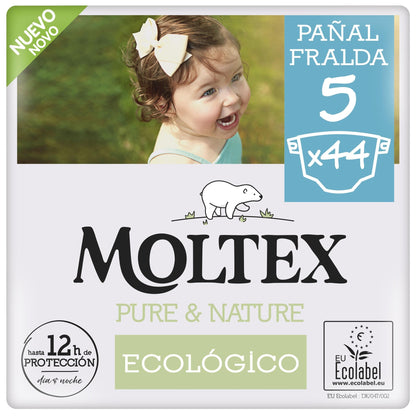 Fraldas Moltex Pure &amp; Nature T5 (13-18 kg), 44 unidades