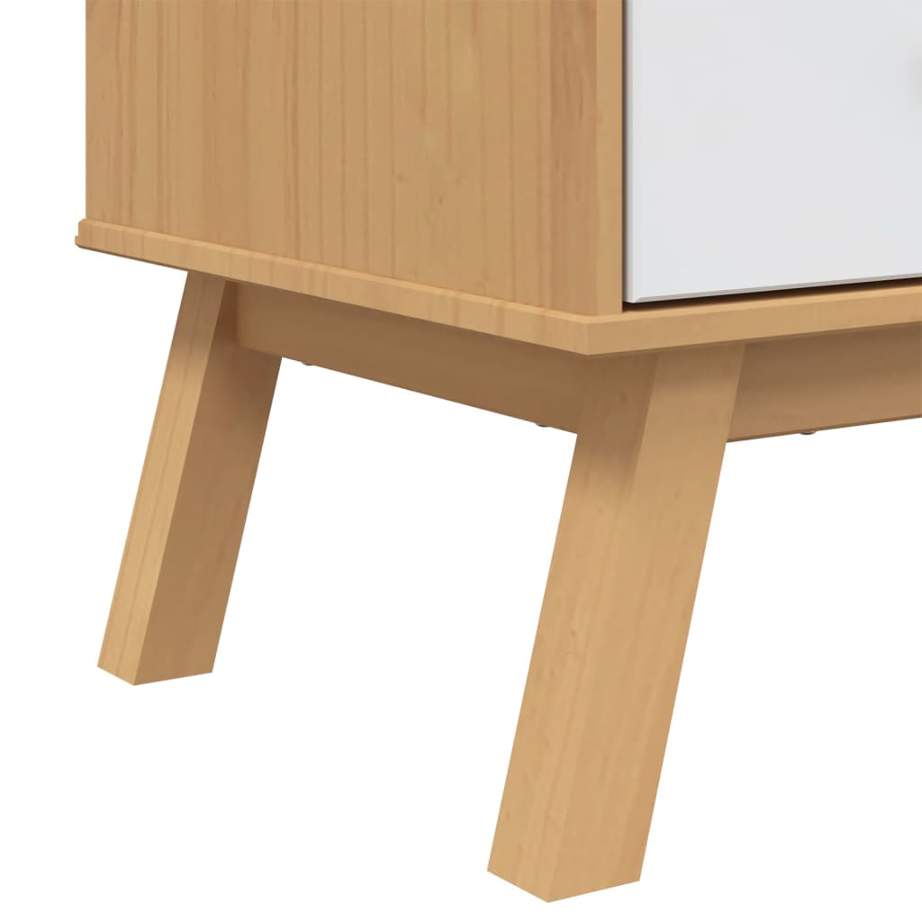 Aparador Olden Madera Maciza Pino Marrón Y Blanco 85x43x125 Cm / Vetonek_5