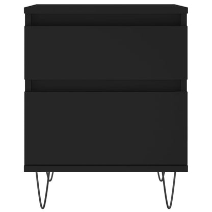 Mesitas De Noche 2 Uds Madera De Ingeniería Negro 40x35x50 Cm_4