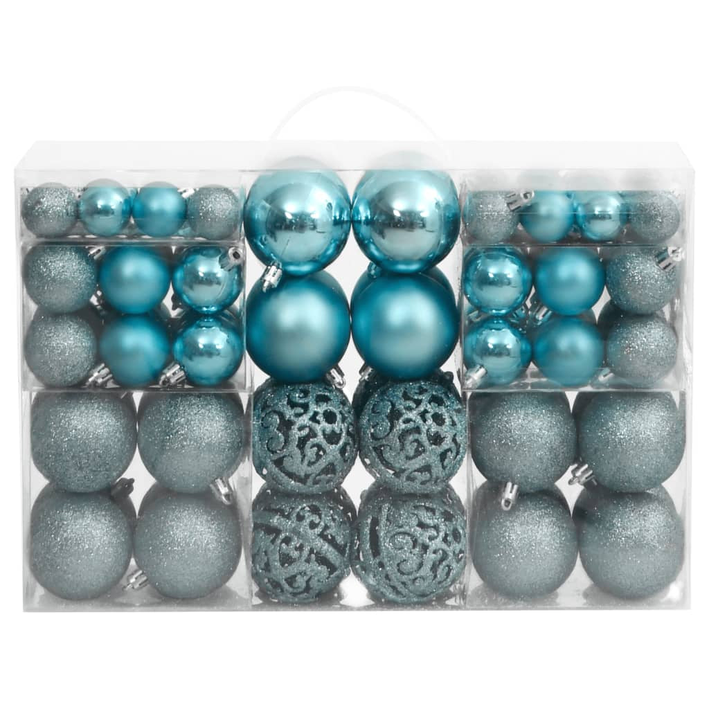 Vidaxl Bolas De Navidad 100 Unidades Turquesa 3 / 4 / 6 Cm_1