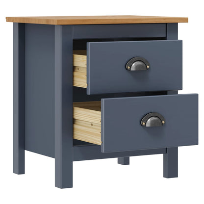 Mesita De Noche Hill Madera Maciza De Pino Gris 46x35x49,5 Cm_1