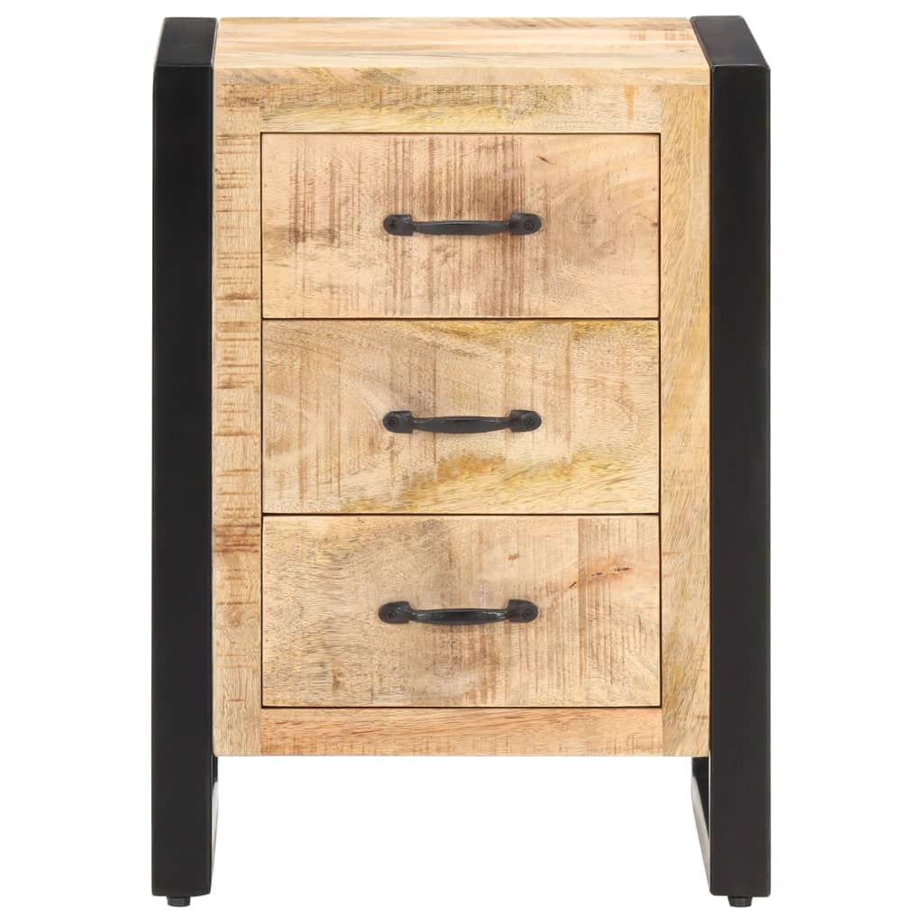 Mesita De Noche De Madera Maciza De Mango 40x35x55 Cm_1