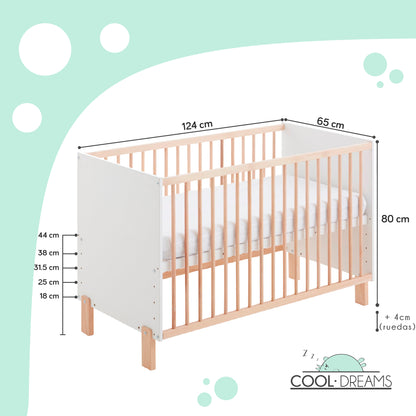 Cuna 120x60 Umami Colecho Para Unirla A La Cama Con Seguridad, Ruedas Incluidas. Con Normativa Europea Y Pintura Al Agua_2
