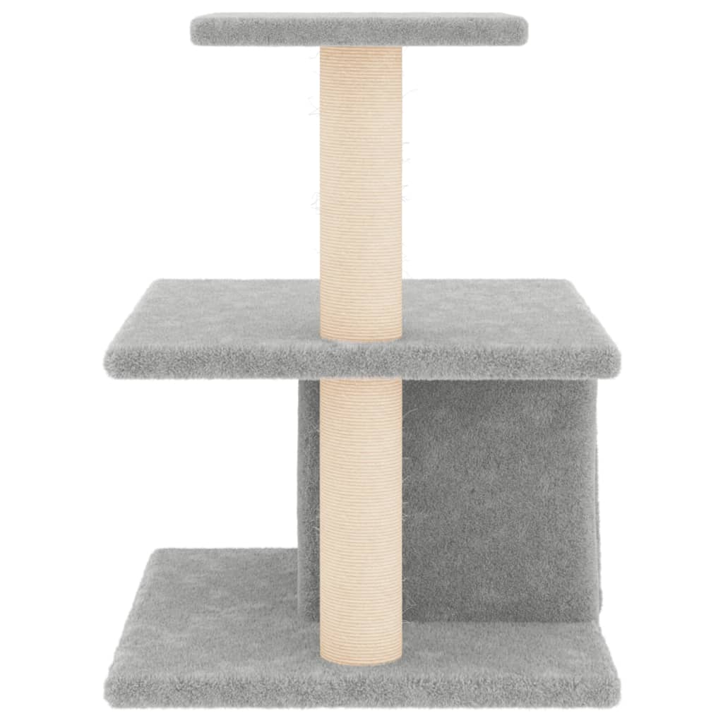Rascador Para Gatos Con Postes De Sisal Gris Claro 48 Cm_3