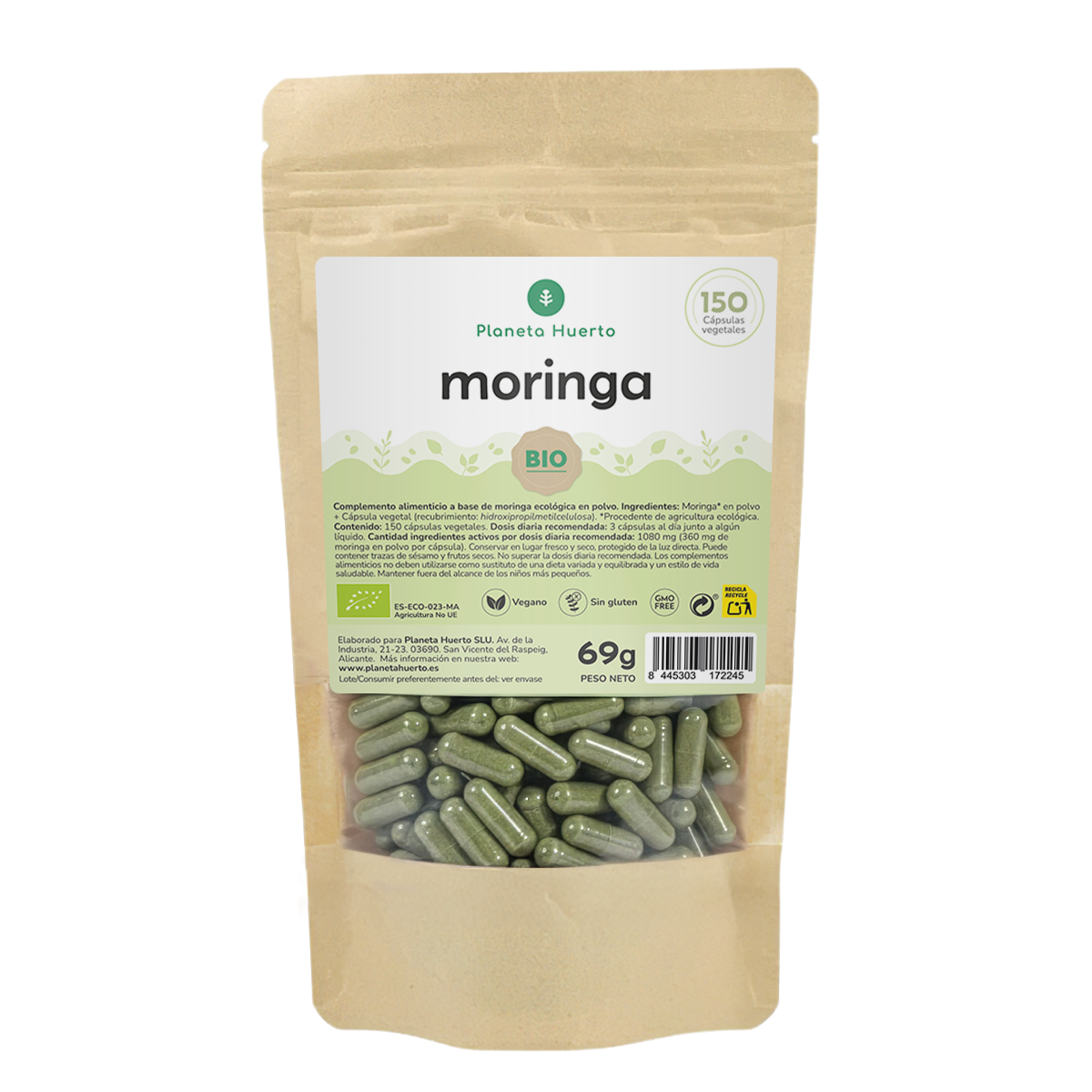 Moringa Orgânica Planet Garden 150 cápsulas