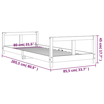 Vidaxl Estructura De Cama Para Niños Madera De Pino Blanco 80x200 Cm_2