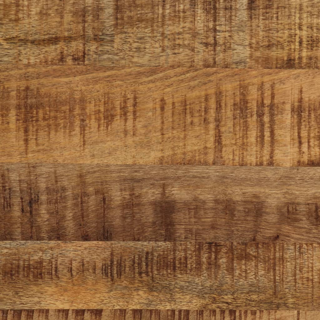 Mesa De Comedor Madera Maciza De Mango Rugosa Y Acero 120 Cm_4