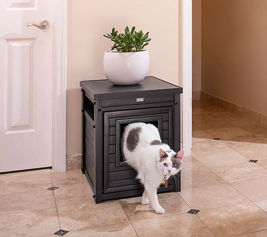 Arenero Para Gatos Cubierto Borneo - Fabricado En Ecoflex - Integra El Arenero En La Decoración De Tu Hogar, 58x44,6x70,2 Cm, 4 Colores (negro)_1