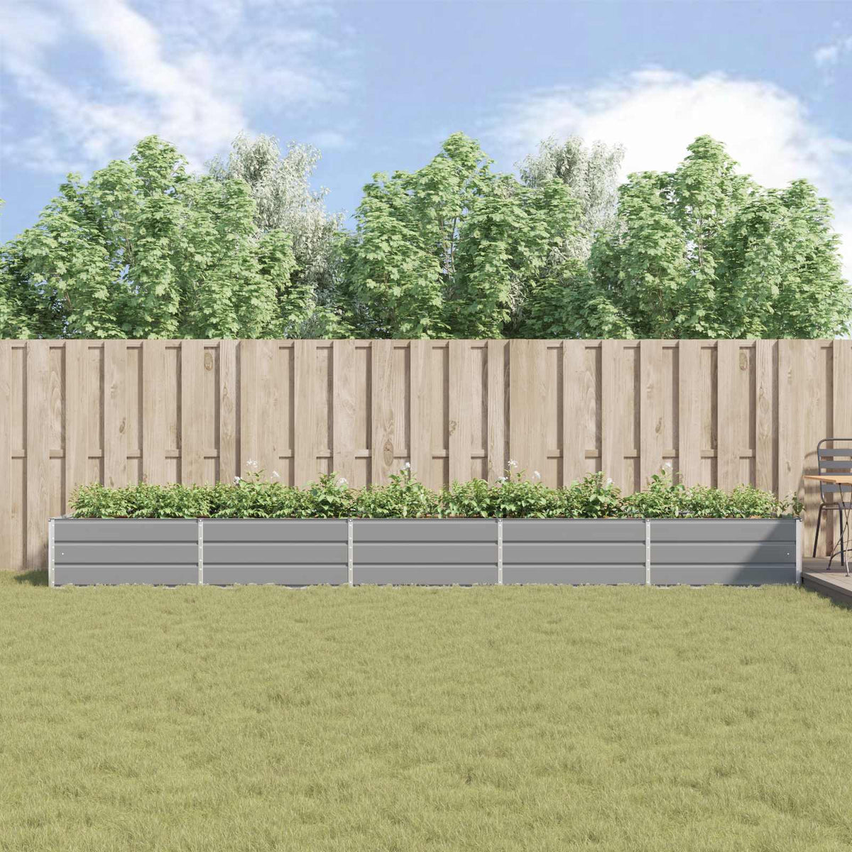 Jardinera Gris Claro 480 X 100 X 45 Cm Acero Galvanizado_3