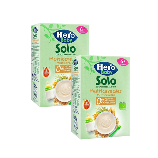 Embalagem com 2 x Papas Multigrãos Biológicos + 6 meses 300g. Herói Solo