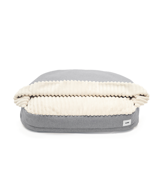 Cafide Cama Con Capucha Para Perro Con Tejido Chenilla Gris. Modelo Maso. Talla S (50x60x10 Cm)_0