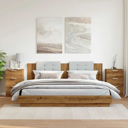 Mesitas Noche 2 Uds Madera Ingeniería Roble Artisan 40x36x65 Cm_1
