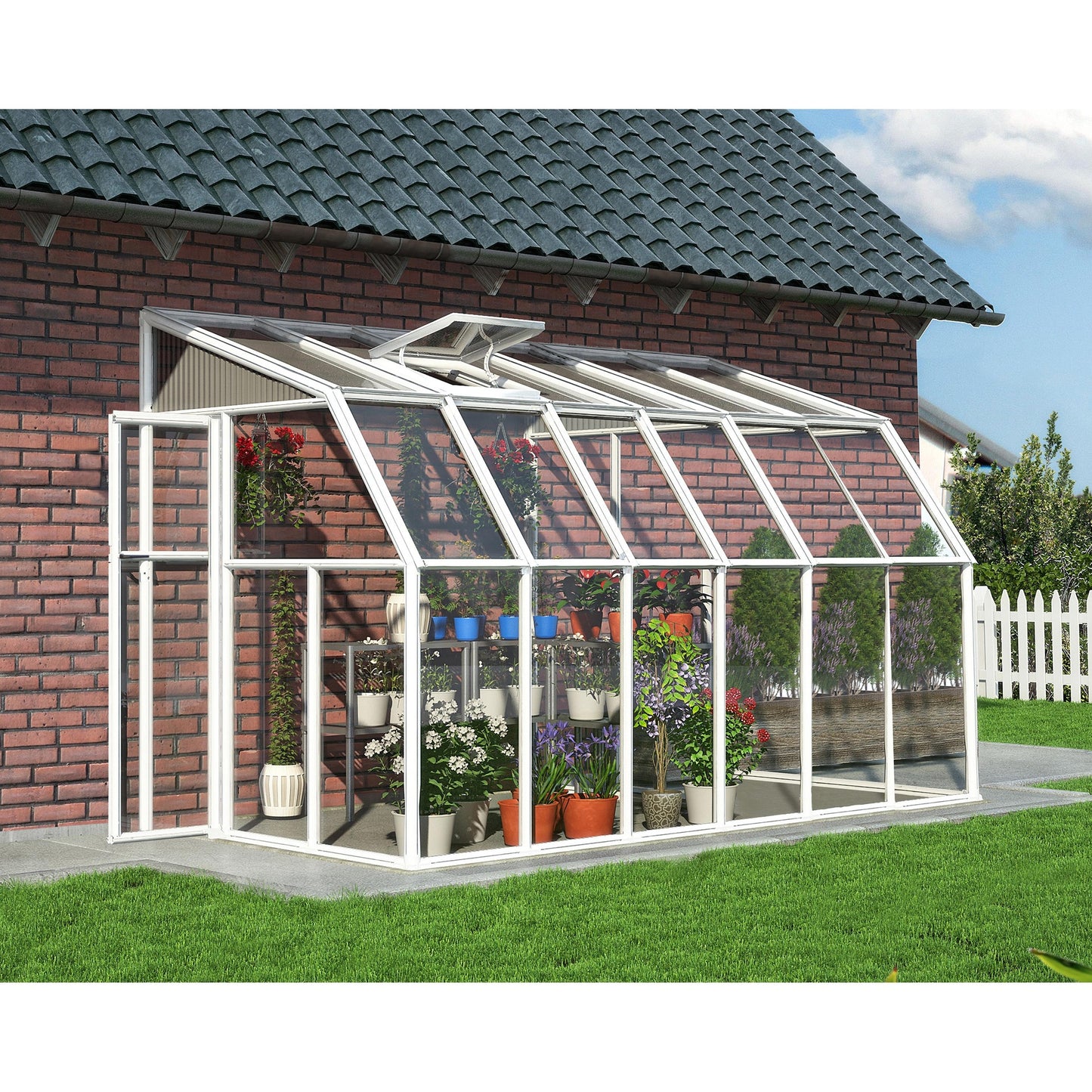 Pérgola fechada para solário 386x200 cm 