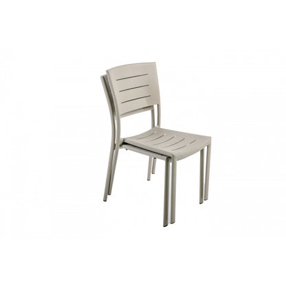 Lote De 4 Sillas De Jardín Apilables Inari Aluminio Beige Arena - Muebles De Jardín - 45x59,5xh84cm_2