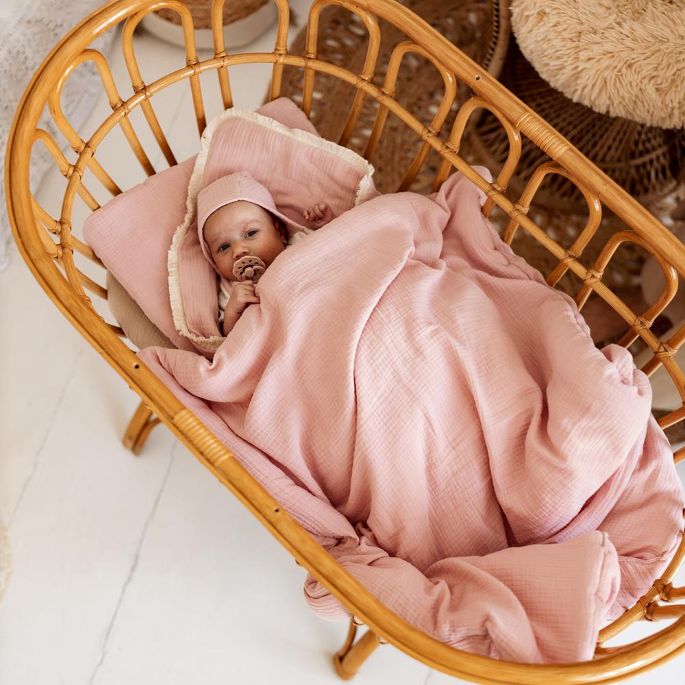 Manta Muselina 100% Algodón 70x100 Cm Rosa Muslin Baby_0