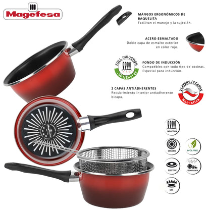 Cazo Con Cestillo 'sr' Ø16cm Rojo Magefesa_3