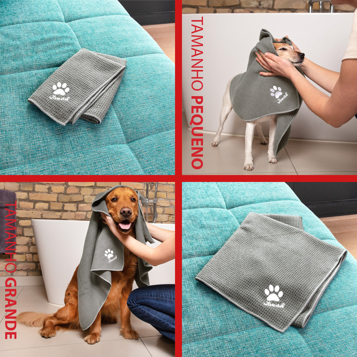 Toalla MF Pet Pro M,45 cm x 70 cm, Vileda Gris