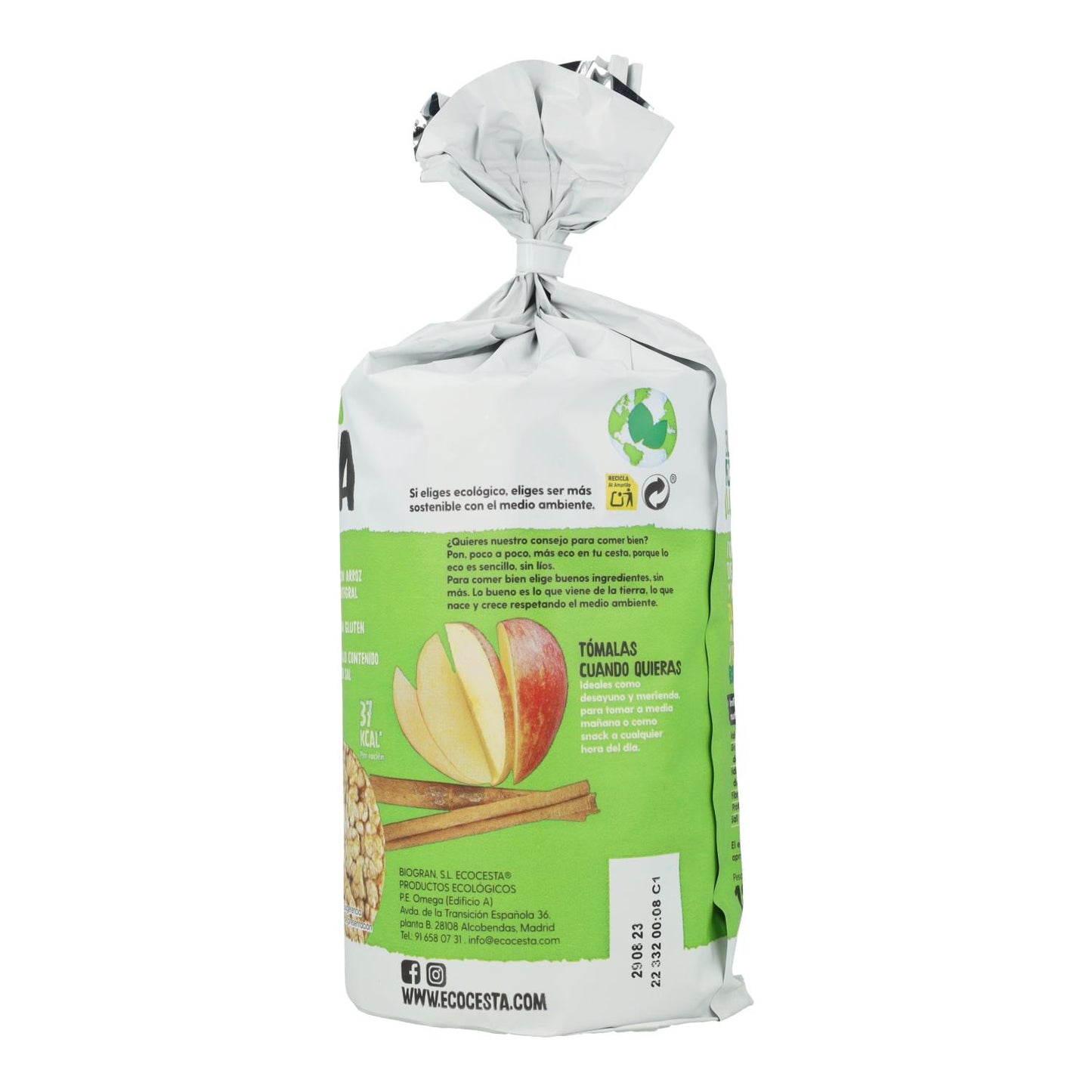 Bolinhos de Arroz e Milho Biológico Ecocesta com Maçã e Canela 127g