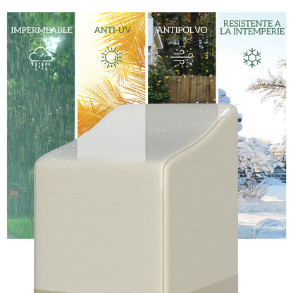 Outsunny Funda Para Sillas Apilables 90x70x115 Cm Impermeable Oxford 600d Beige_5