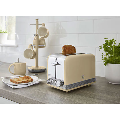 Swan Retro Set Desayuno Hervidor De Agua 1,8 L Inalámbrico, Tostadora 2 Rebanadas Anchas, Vintage, Stp7050cneu, Crema_3