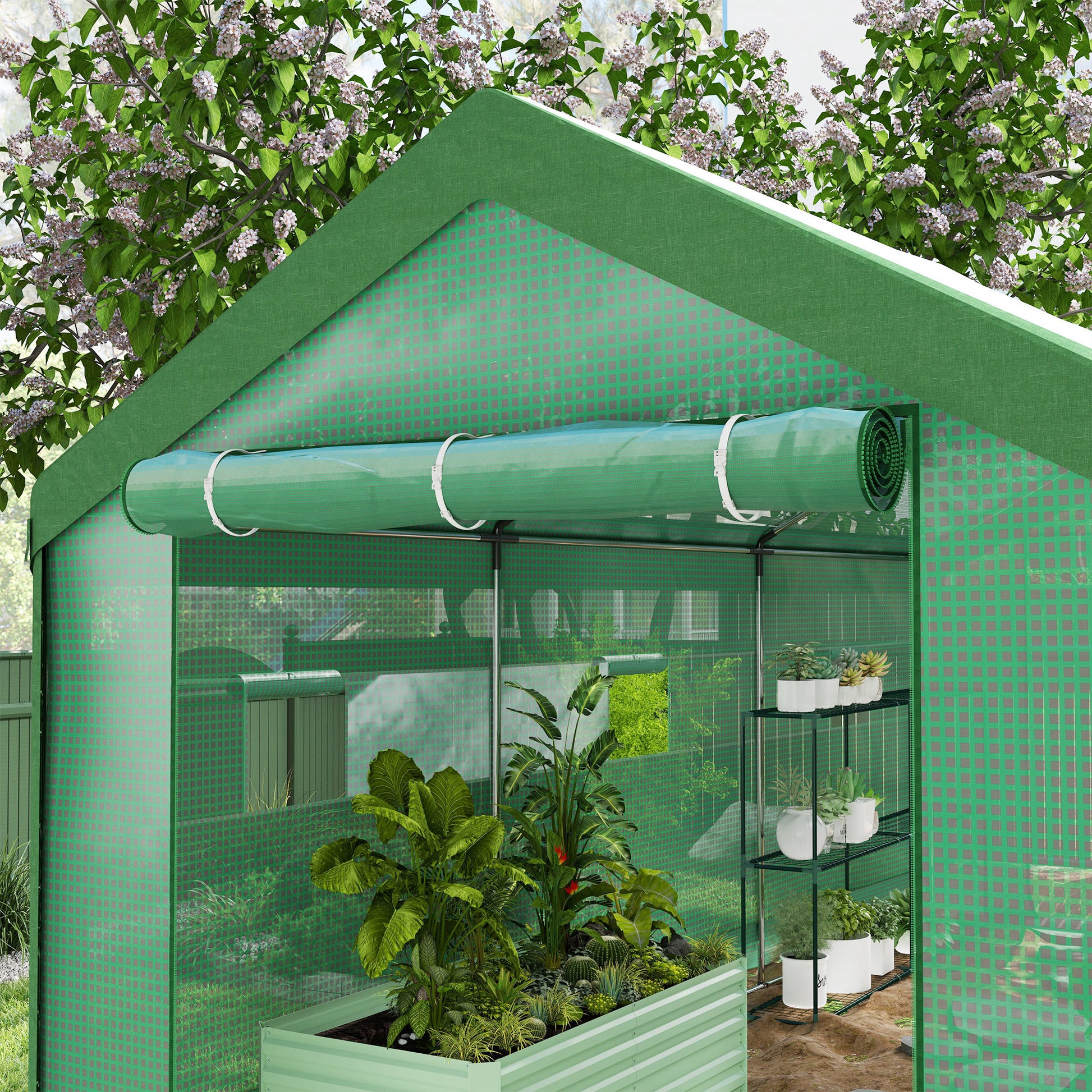 Outsunny Invernadero De Exterior 6x3x2,8 M Con 6 Ventanas Anti-uv Verde_3