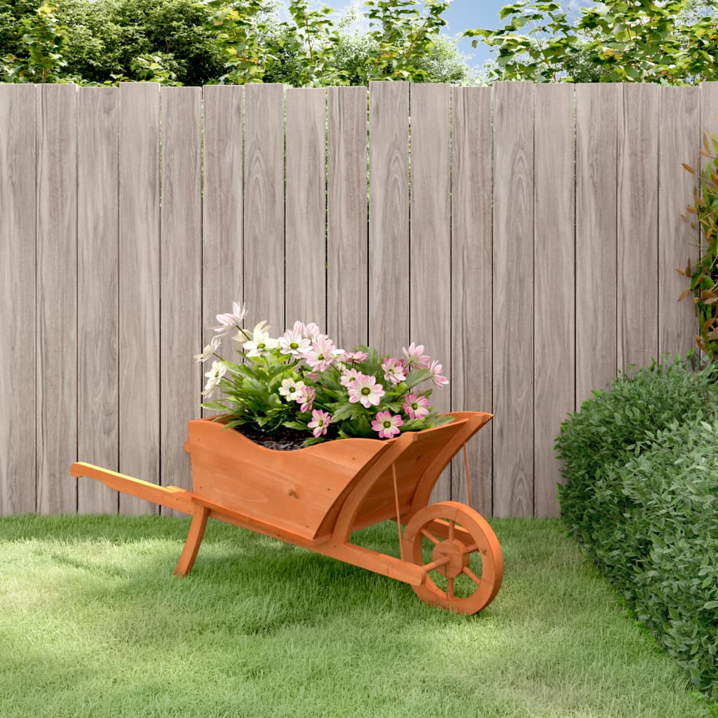 Jardinera Con Forma De Carretilla Madera De Abeto 128x45,5x43cm_1