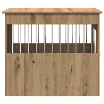 Jaula Para Perros Madera Ingeniería Roble Artesanal 55x80x68 Cm_5