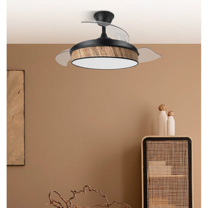 Ventilador Dc Moda 72w Negro/caã±izo Oscuro 108d 3aspas 7200lm 3000k,4000k,6000k Remoto+memoria+temporizador_2