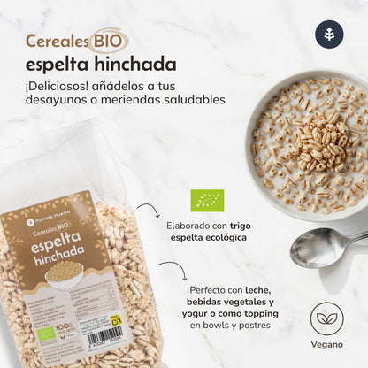 Pack 12x Trigo espelta hinchada ECO Planeta Huerto 100 g