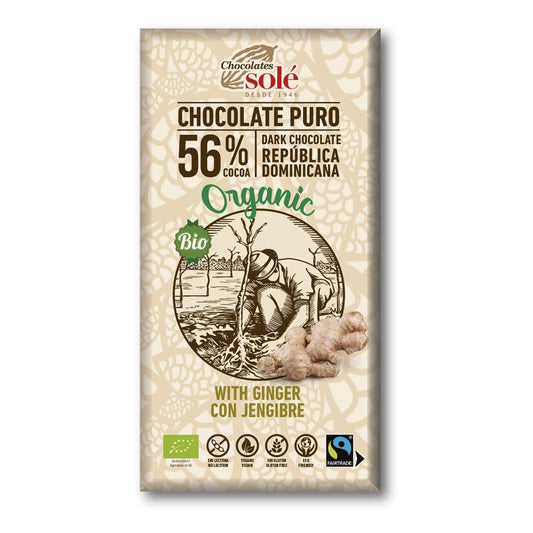 Solé Chocolate Negro Biológico com Gengibre 100 g
