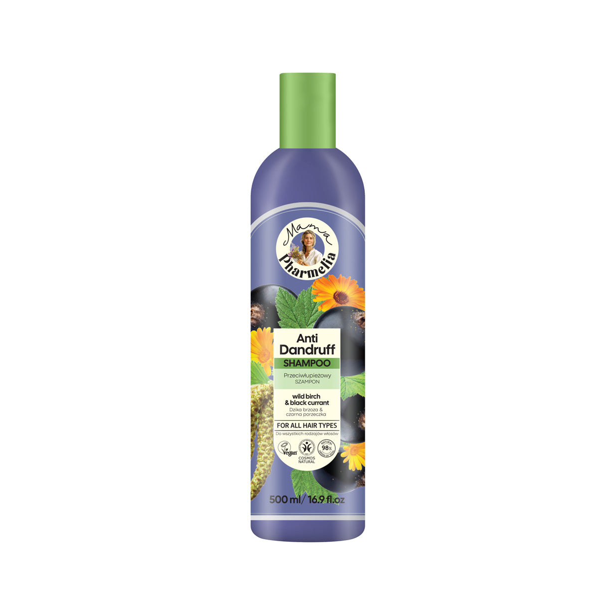 Champú anticaspa con Abedul Silvestre y Grosella Negra, Mama Pharmelia, 500 ml