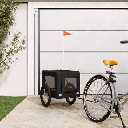 Remolque De Bicicleta Mascotas Hierro Tela Oxford Negro_1