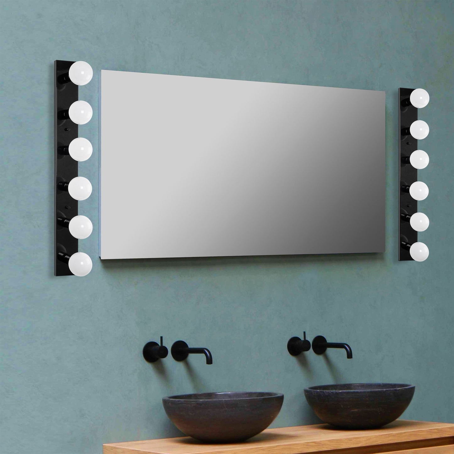 Aplique De Pared, Metal , Negro, 10x10x91, Casquillo 6 X E27 Max 40 W