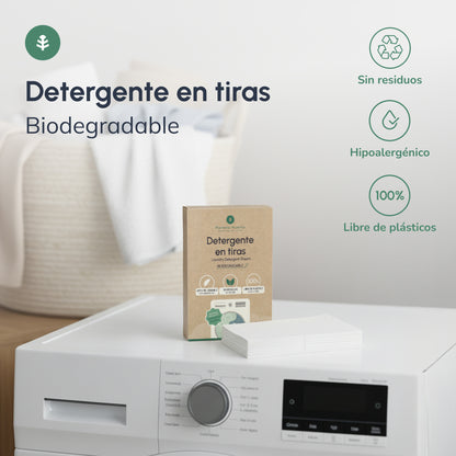 Embalagem de 2 Eco-Strips para detergente e amaciador Planeta Huerto 40 lavagens