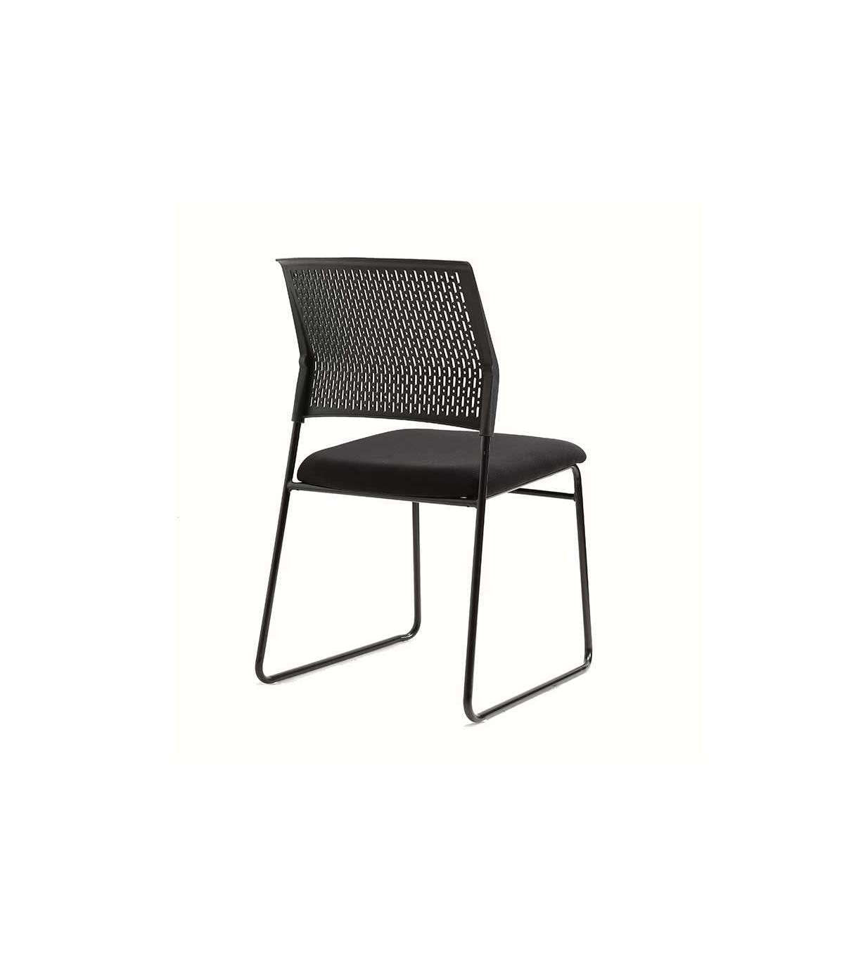 Pack De 4 Sillas Confidente Tapizada En Color Negro, 56 Cm(ancho) 84/94 Cm(altura) 58 Cm(fondo)_4