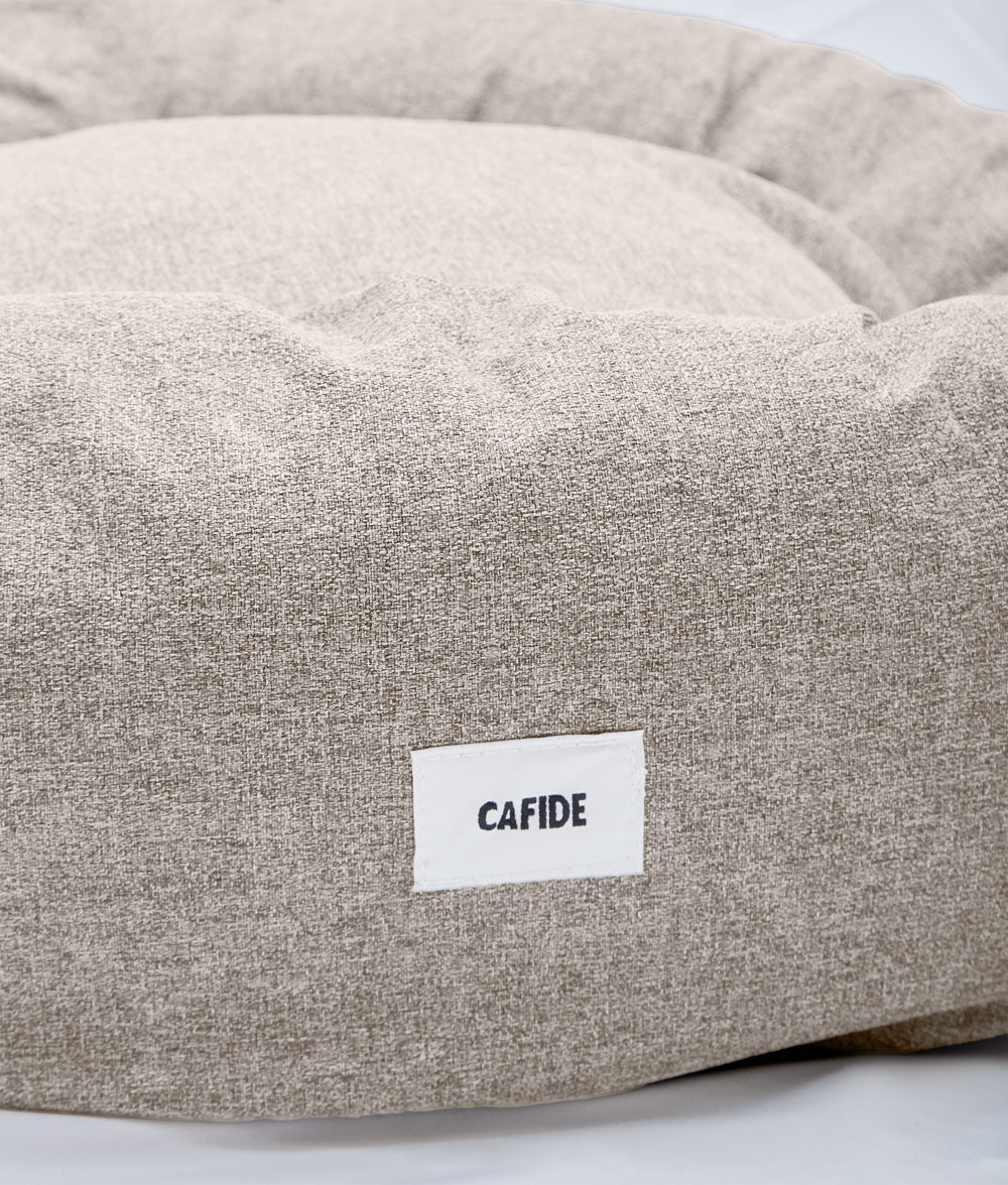 Cafide Cama Donut Para Perro Con Tejido De Chenilla Beige. Modelo Nuba. Talla S (60x60x15 Cm)_1