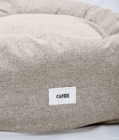 Cafide Cama Donut Para Perro Con Tejido De Chenilla Beige. Modelo Nuba. Talla M (80x80x20 Cm)_1