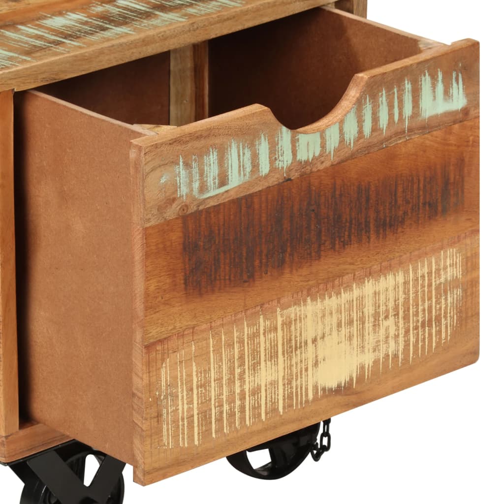 Mesa Auxiliar De Madera Maciza Reciclada 40x40x45 Cm_3