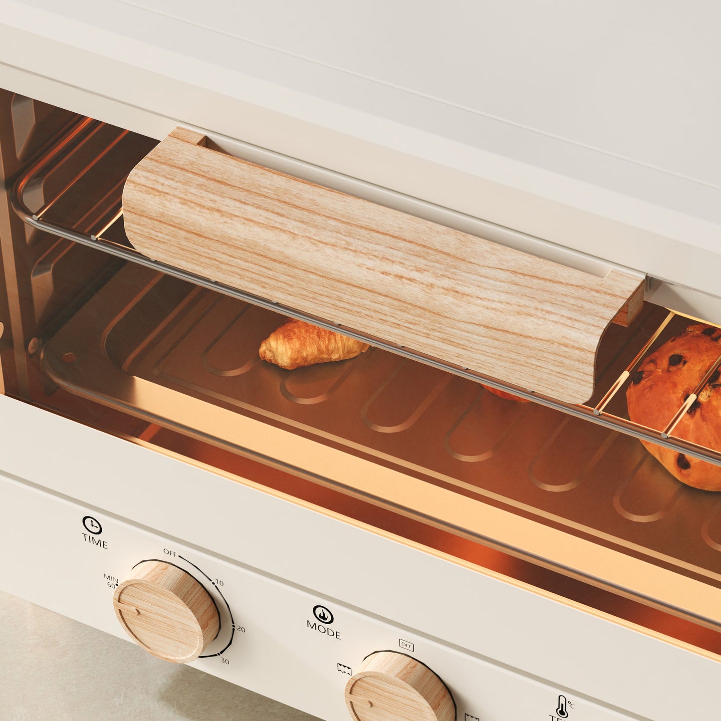 Homcom Horno Eléctrico De Sobremesa De 16l 1400w Con Temporizador Crema_4