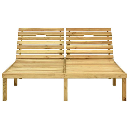 Tumbona Doble Y Cojines Grises Madera De Pino Impregnada_2