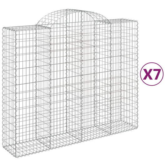 Cestas De Gaviones 7 Uds Forma De Arco Hierro 200x50x160/180 Cm_0